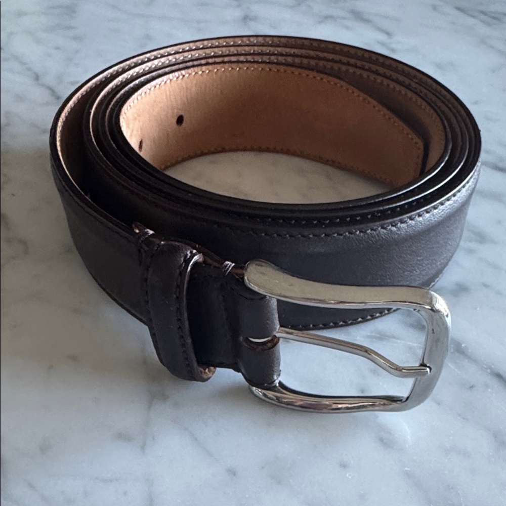 Saks Fifth | Men's Classic Brown Leather Belt (44)